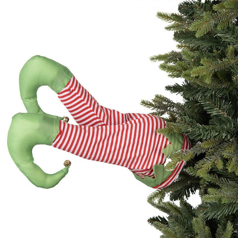 Decorazione Natalizia Gambe Animate di Elfo per Albero - Clayre & Eef,  30x13x54cm