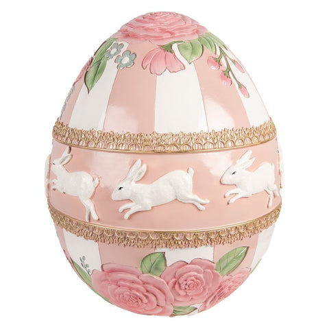 Uovo decorativo rosa con conigli Ø 46 cm Clayre & Eef