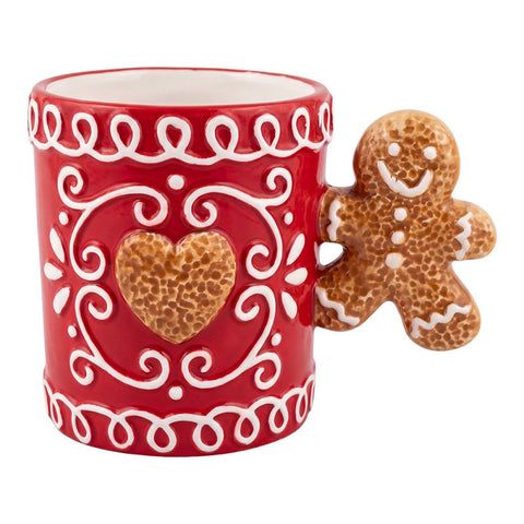 Tazza Omino Pan di Zenzero in Ceramica - Clayre & Eef, 350ml, 13x8x10 cm