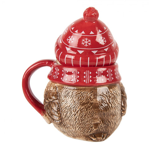 Tazza con Coperchio Uccellino di Natale - Clayre & Eef, 500ml, 15x11x17cm