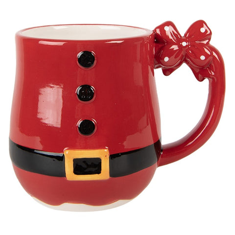 Tazza Natalizia Babbo Natale in Ceramica - Clayre & Eef, 400ml, 13x9x11 cm