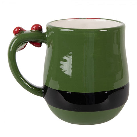 Tazza Elfo di Babbo Natale in Ceramica - Clayre & Eef, 400ml, 13x9x11 cm