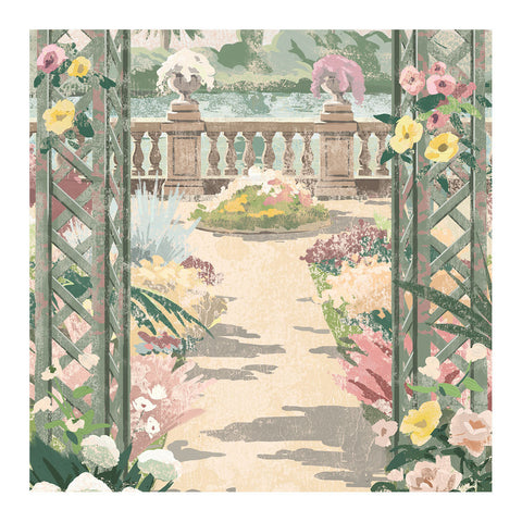 Tela Trompe-l'œil Giardino Bucolico – Mathilde M, 90x200cm