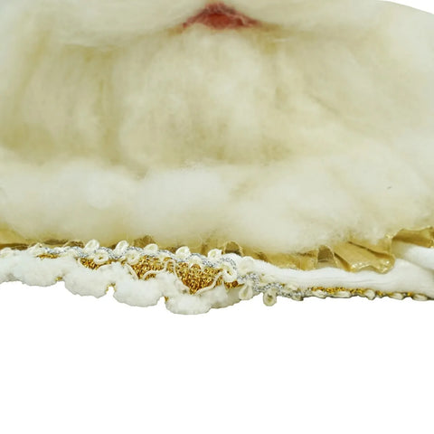 Cabeza de Papá Noel colgante de 61 cm de alto – Decoración navideña blanca y dorada