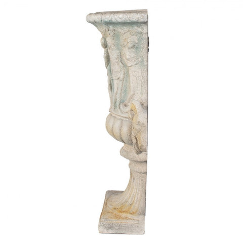 Vaso da Parete Semicircolare in Stile Barocco Beige - Clayre & Eef, 77cm