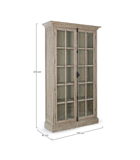 Vetrina Columbia con 2 Ante in Legno di Frassino - 120x42x210 cm