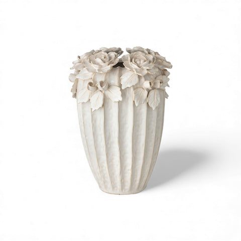 Vaso con Rose in Ceramica 21x29 cm – L’Arte di Nacchi – Eleganza Shabby Chic